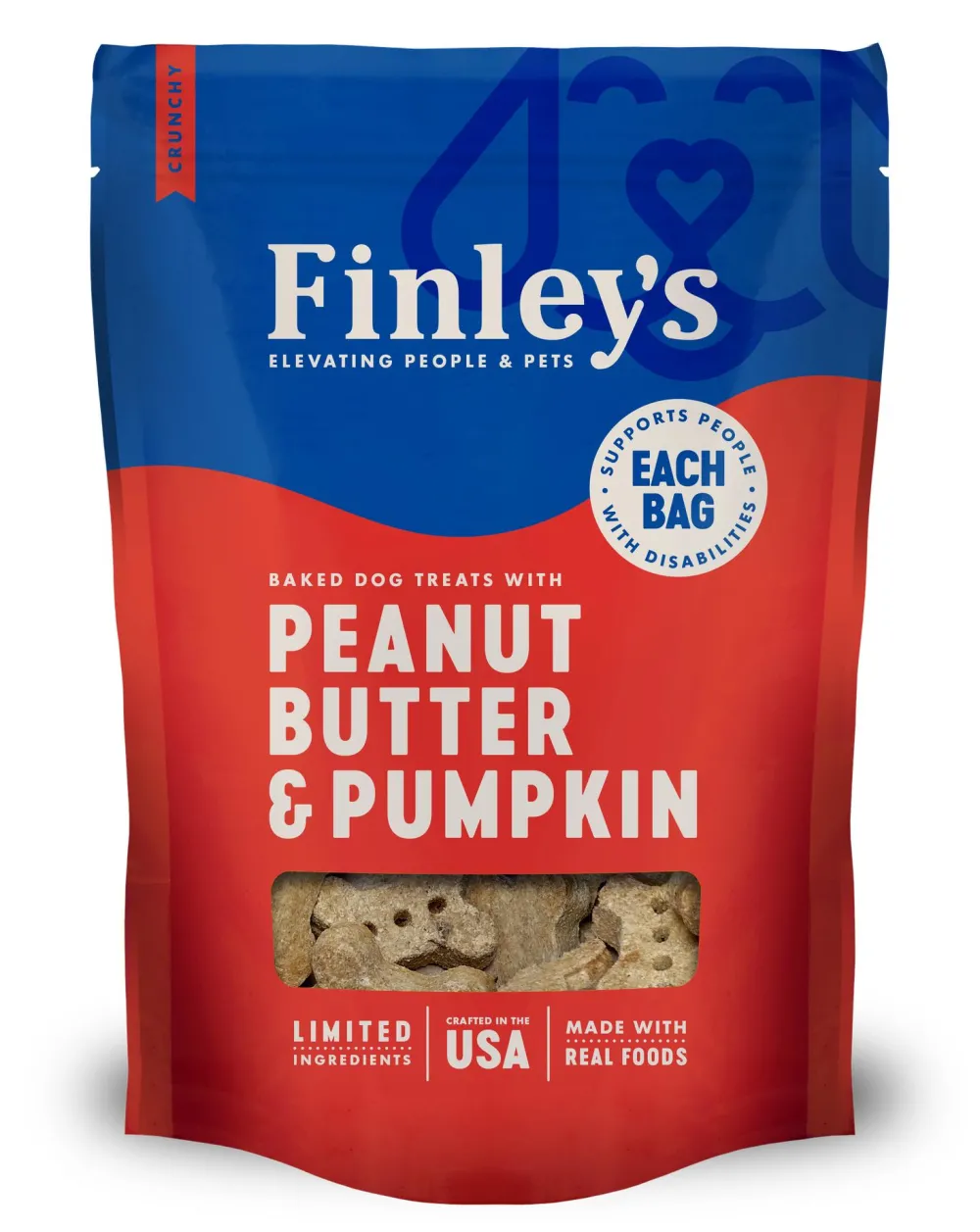 Finley's Biscuits & Crunchy Treats^Peanut Butter & Pumpkin Crunchy Biscuit Dog Treats, 12-oz