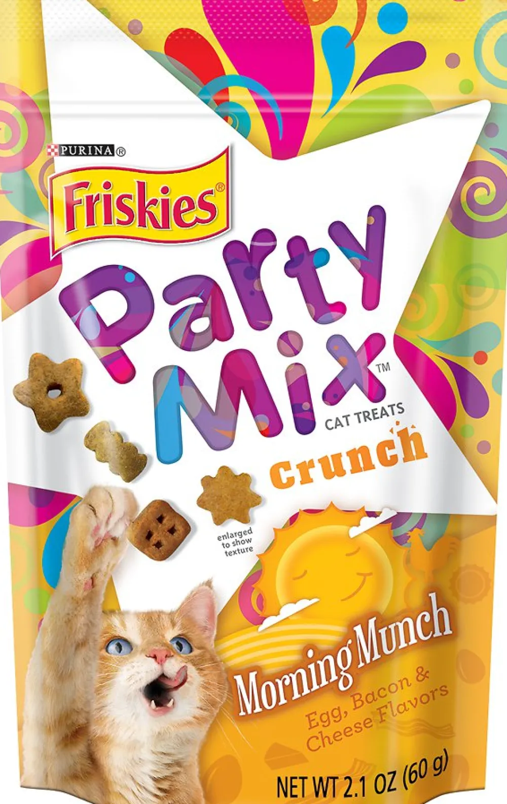 Friskies Crunchy Treats^Party Mix Crunch Morning Munch Cat Treats, 2.1-oz
