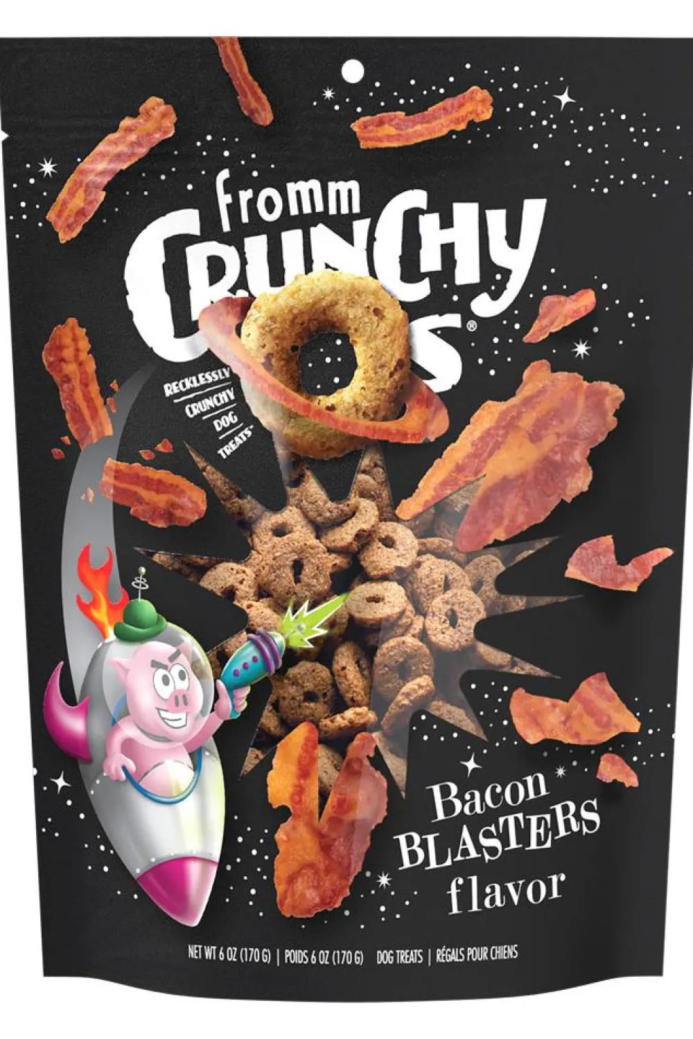 Fromm Biscuits & Crunchy Treats^Crunchy O's Bacon Blasters Dog Treats, 6-oz