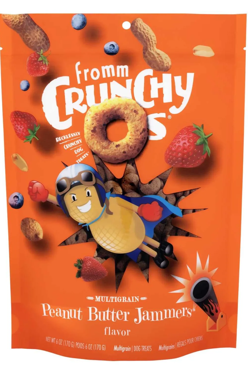 Fromm Biscuits & Crunchy Treats^Crunchy O's Peanut Butter Jammers Dog Treats, 6-oz
