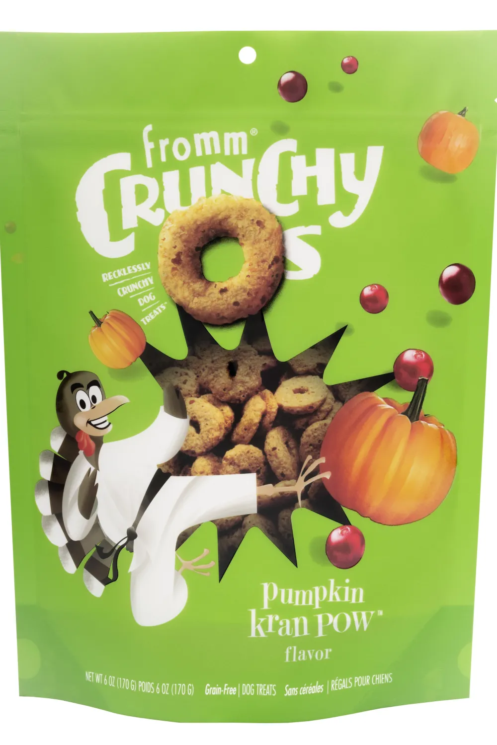 Fromm Biscuits & Crunchy Treats^Crunchy O's Pumpkin Kran Pow Dog Treats, 6-oz