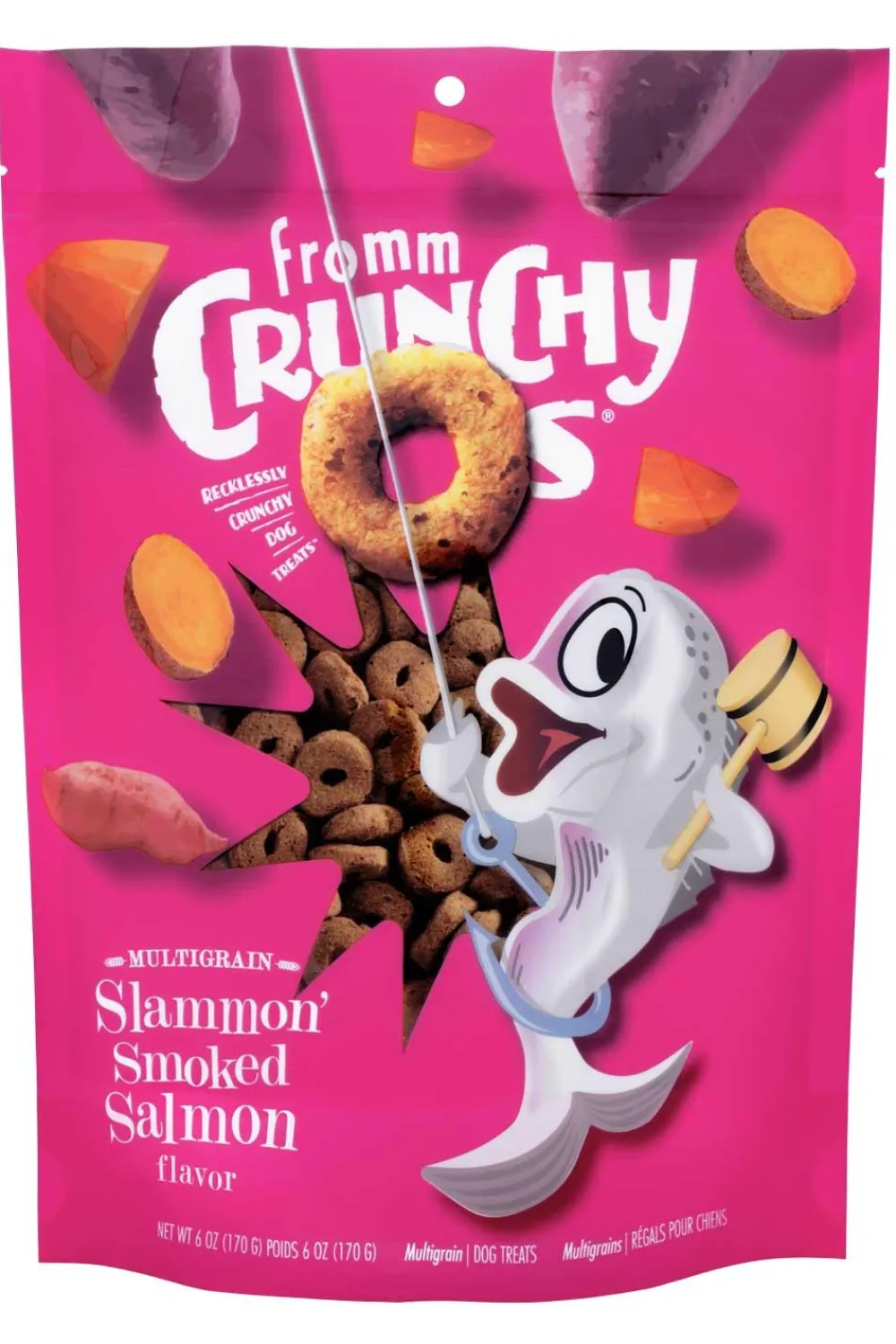 Fromm Biscuits & Crunchy Treats^Crunchy O's Slammon' Smoked Salmon Dog Treats, 6-oz
