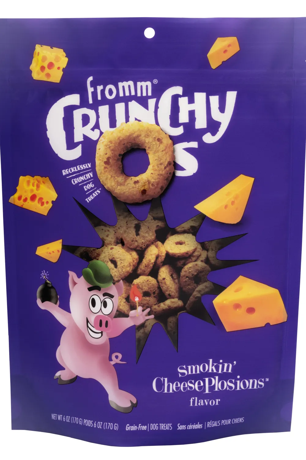 Fromm Biscuits & Crunchy Treats^Crunchy O's Smokin' Cheeseplosions Dog Treats, 6-oz