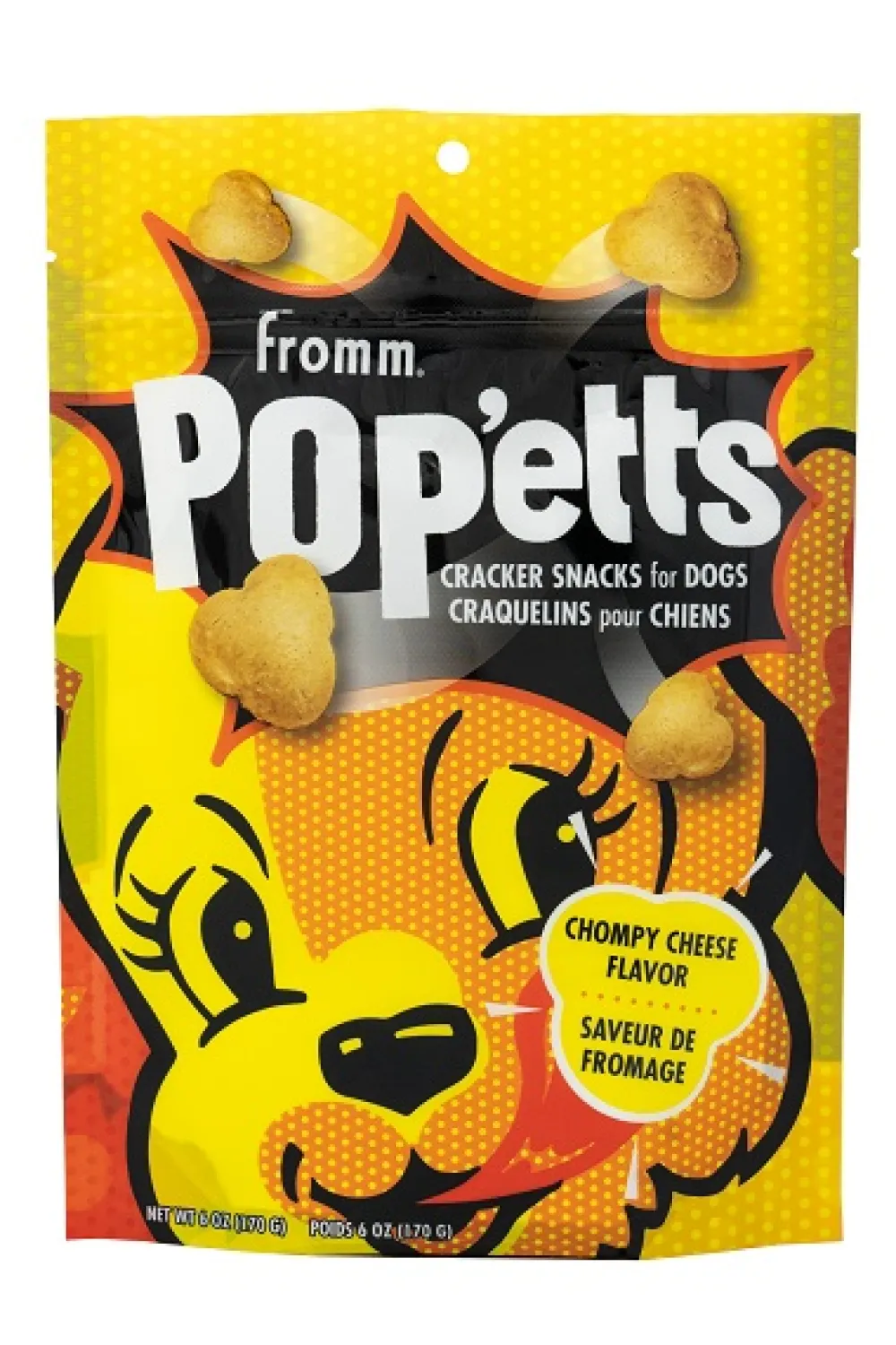 Fromm Biscuits & Crunchy Treats^Pop'etts Chompy Cheese Cracker Snacks Dog Treats, 6-oz