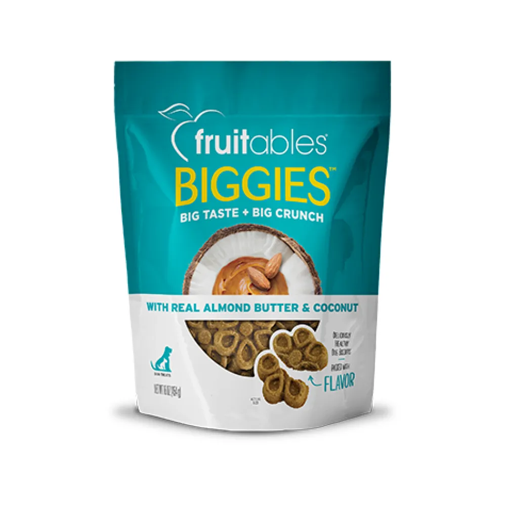 Fruitables Biscuits & Crunchy Treats^BIGGIES Almond Butter & Coconut Crunchy Dog Treats, 16-oz