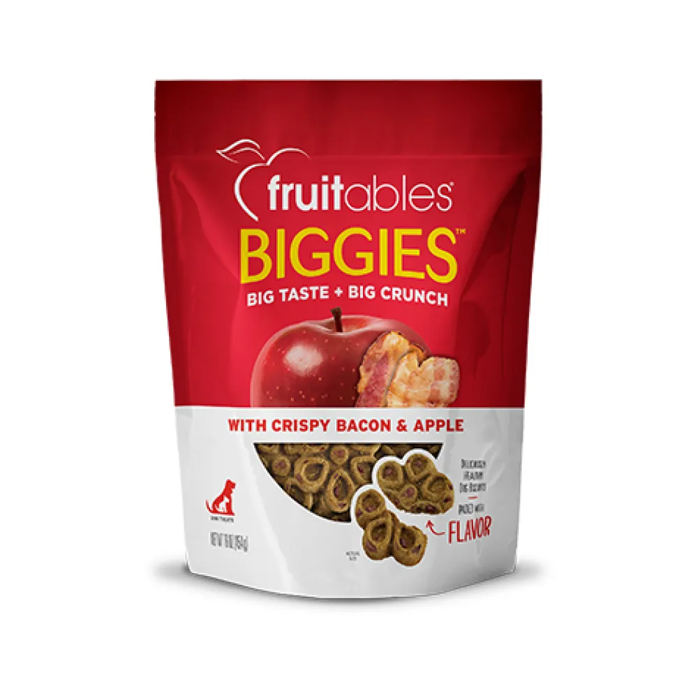 Fruitables Biscuits & Crunchy Treats^BIGGIES Crispy Bacon & Apple Crunchy Dog Treats, 16-oz