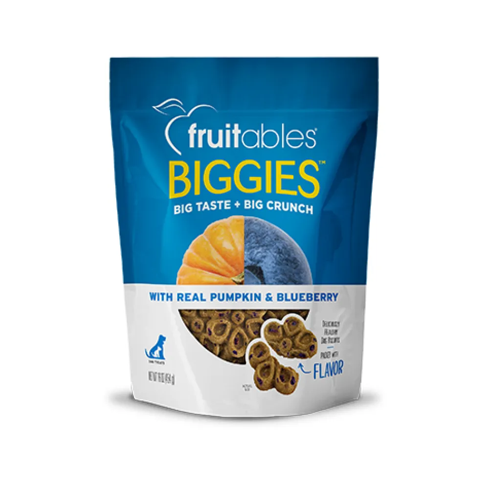Fruitables Biscuits & Crunchy Treats^BIGGIES Pumpkin & Blueberry Crunchy Dog Treats, 16-oz