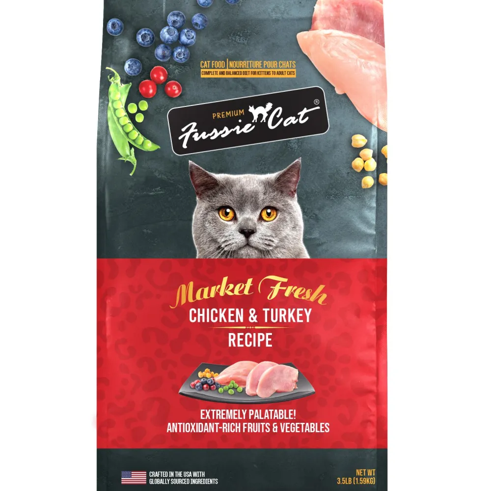 Fussie Cat Dry Food^Market Fresh Chicken & Turkey Recipe Dry Cat Food, 3.5-lb