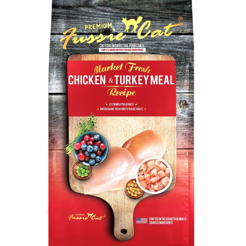 Fussie Cat Dry Food^Market Fresh Chicken & Turkey Recipe Grain-Free Dry Cat Food, 2-lb