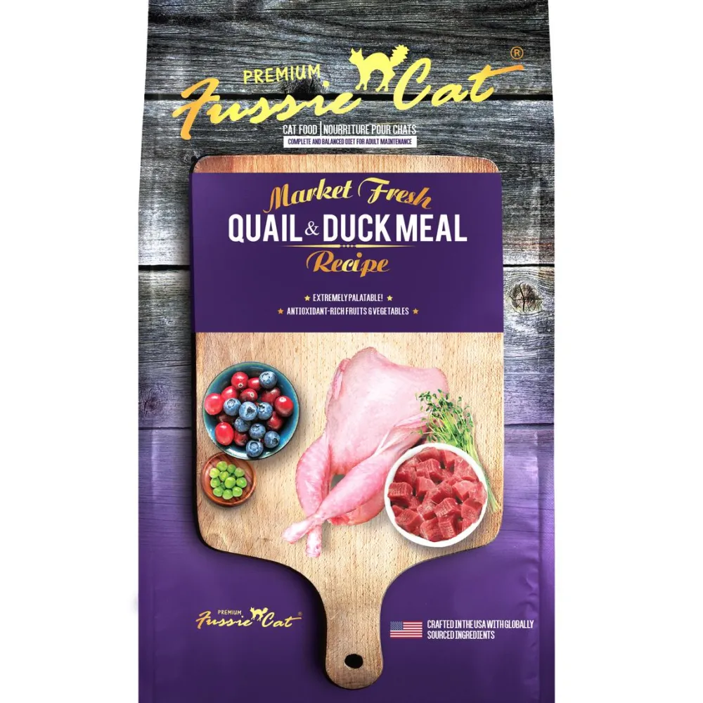 Fussie Cat Dry Food^Market Fresh Quail & Duck Recipe Grain-Free Dry Cat Food, 2-lb