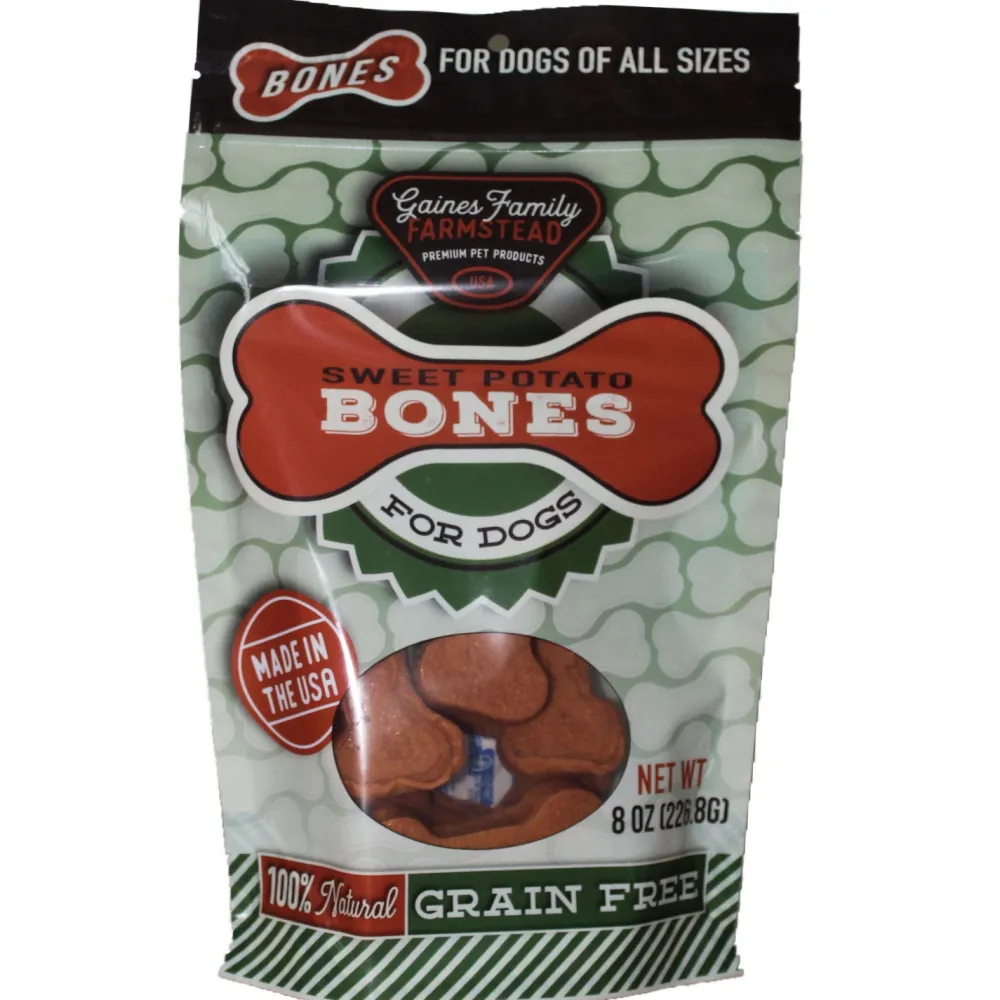 Gaines Family Farmstead Air-Dried & Dehydrated Treats^Sweet Potato Bones Dog Treats, 8-oz