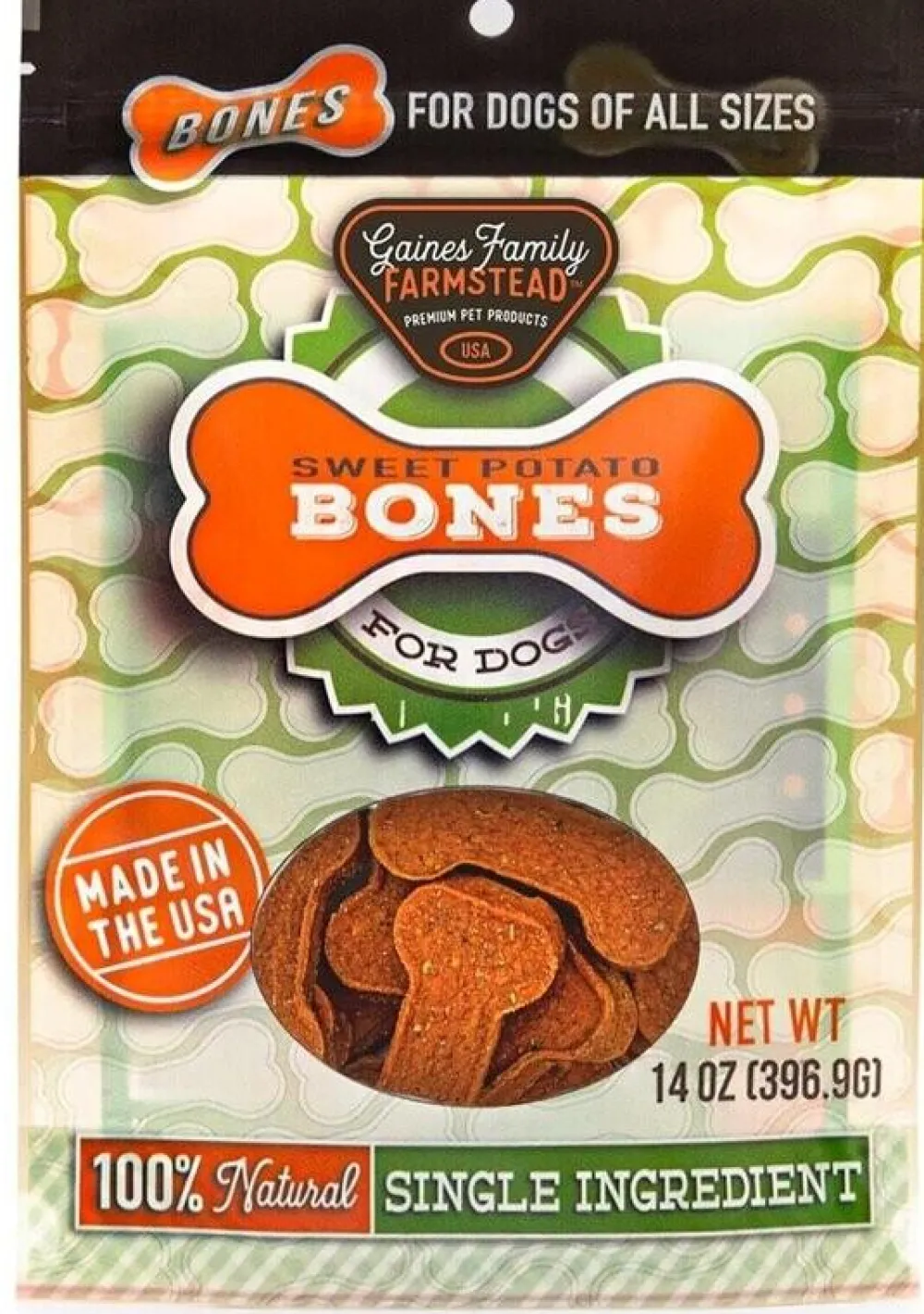 Gaines Family Farmstead Air-Dried & Dehydrated Treats^Sweet Potato Bones Dog Treats, 14-oz