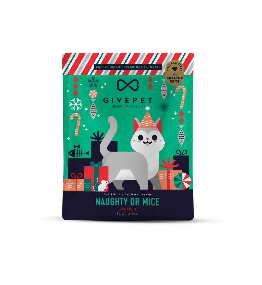 Givepet Freeze-Dried Treats^Naughty or Mice Salmon Freeze-Dried Cat Treats, 1-oz