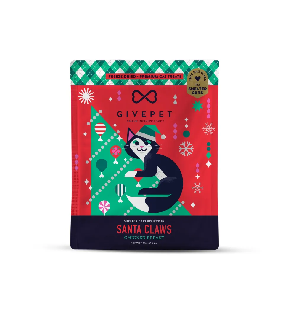 Givepet Freeze-Dried Treats^Santa Claws Chicken Breast Freeze-Dried Cat Treats, 1.5-oz