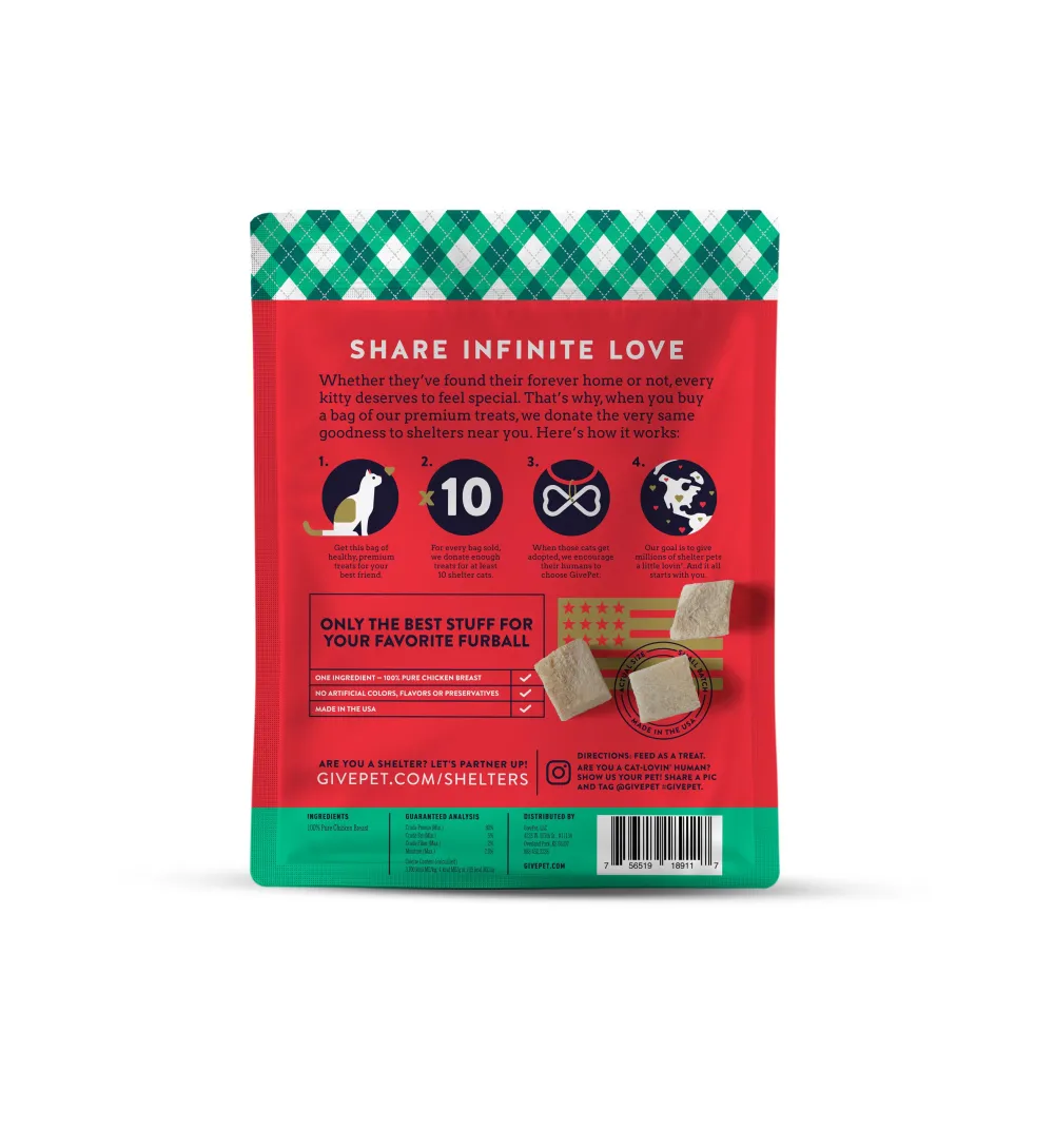 Givepet Freeze-Dried Treats^Santa Claws Chicken Breast Freeze-Dried Cat Treats, 1.5-oz
