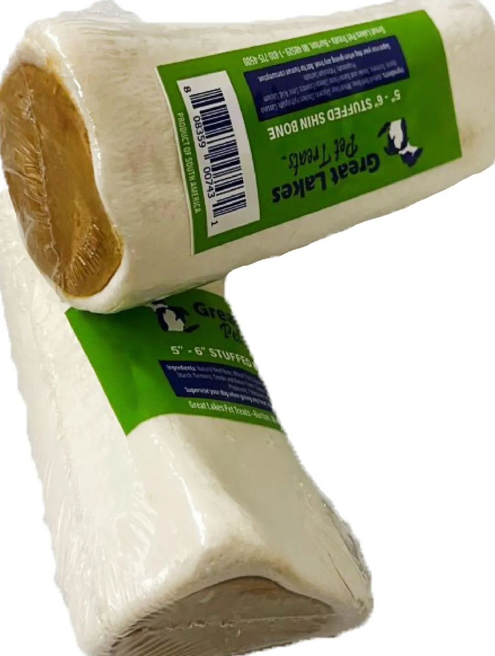 Great Lakes Pet Treats Bully Sticks & Natural Chews^Great Lakes Bull Stick Filled Shin Bone Dog Treats, 5-6-in