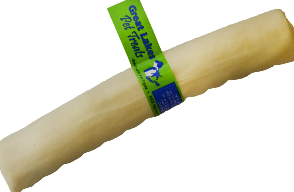 Great Lakes Pet Treats Bully Sticks & Natural Chews^Great Lakes Retriever Roll Dog Treats, White, 9-11-in