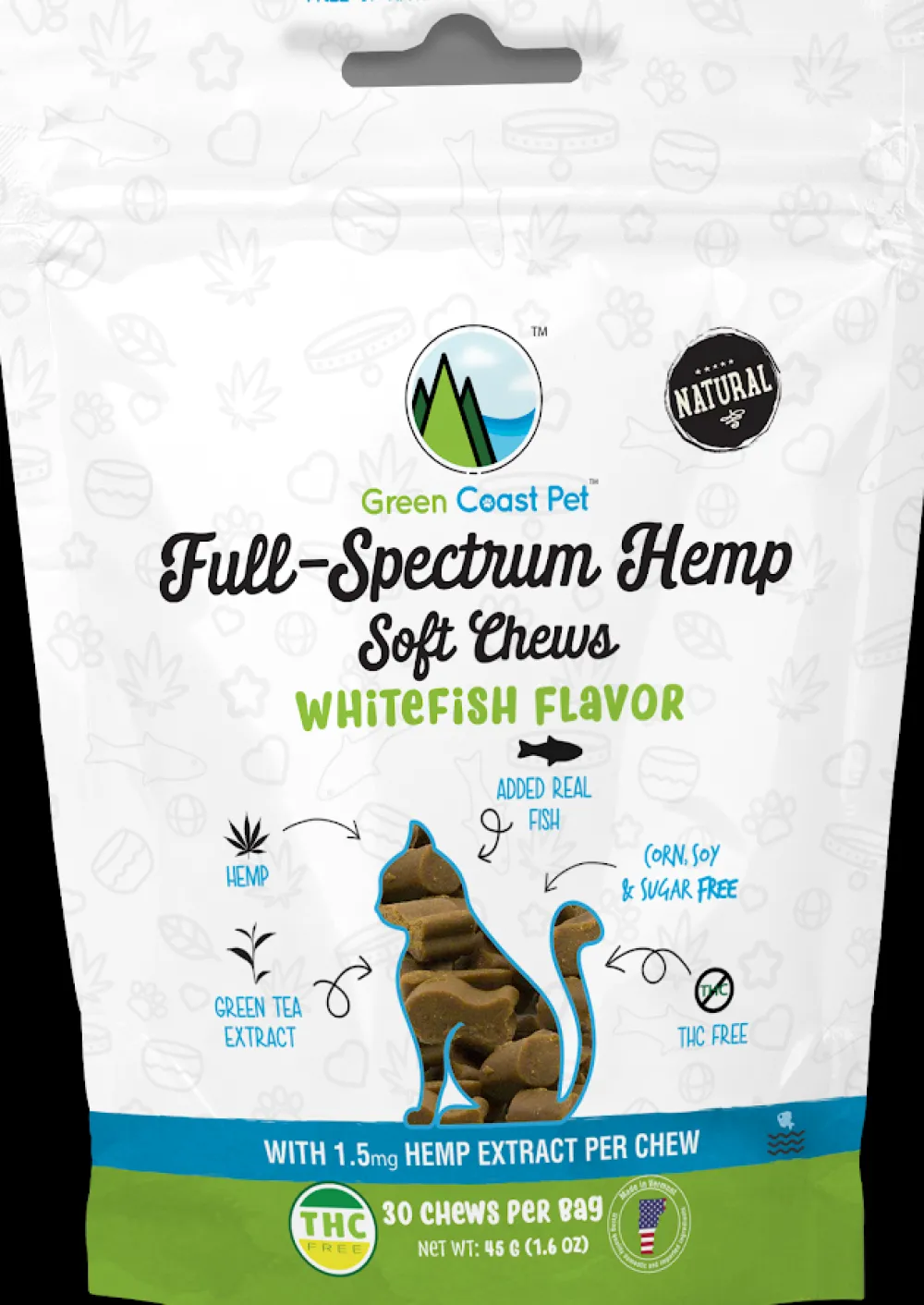Green Coast Pet Healthcare | Healthcare^SuperBlend Soft Chews for Cats, Whitefish, 30-count