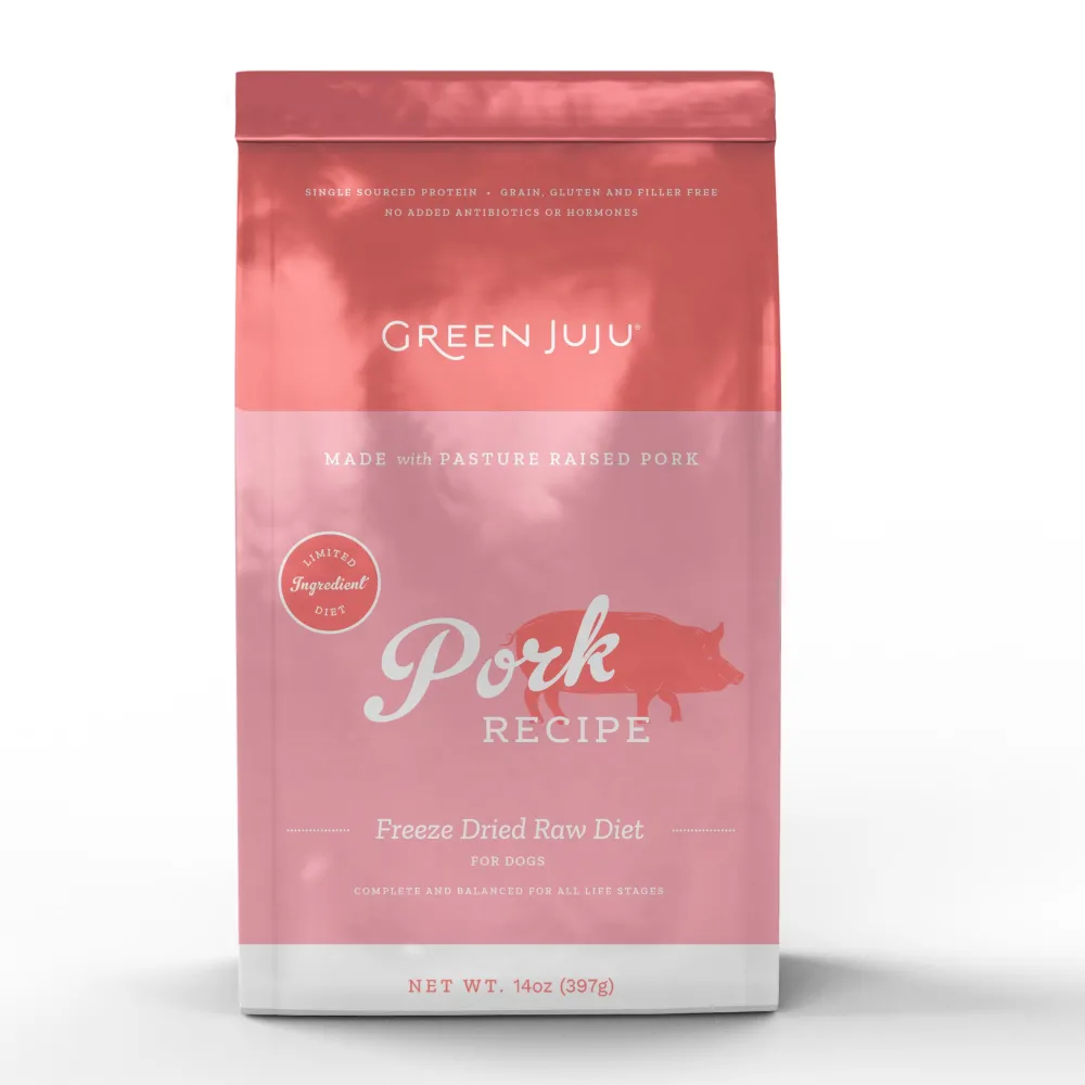 Green Juju Freeze-Dried Food^Limited Ingredient Diet Pork Raw Freeze-Dried Dog Food, 14-oz