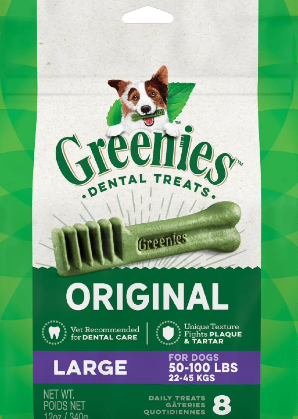 Greenies Dental & Hard Chews^Original Large Dental Dog Treats, 12-oz, 8-count
