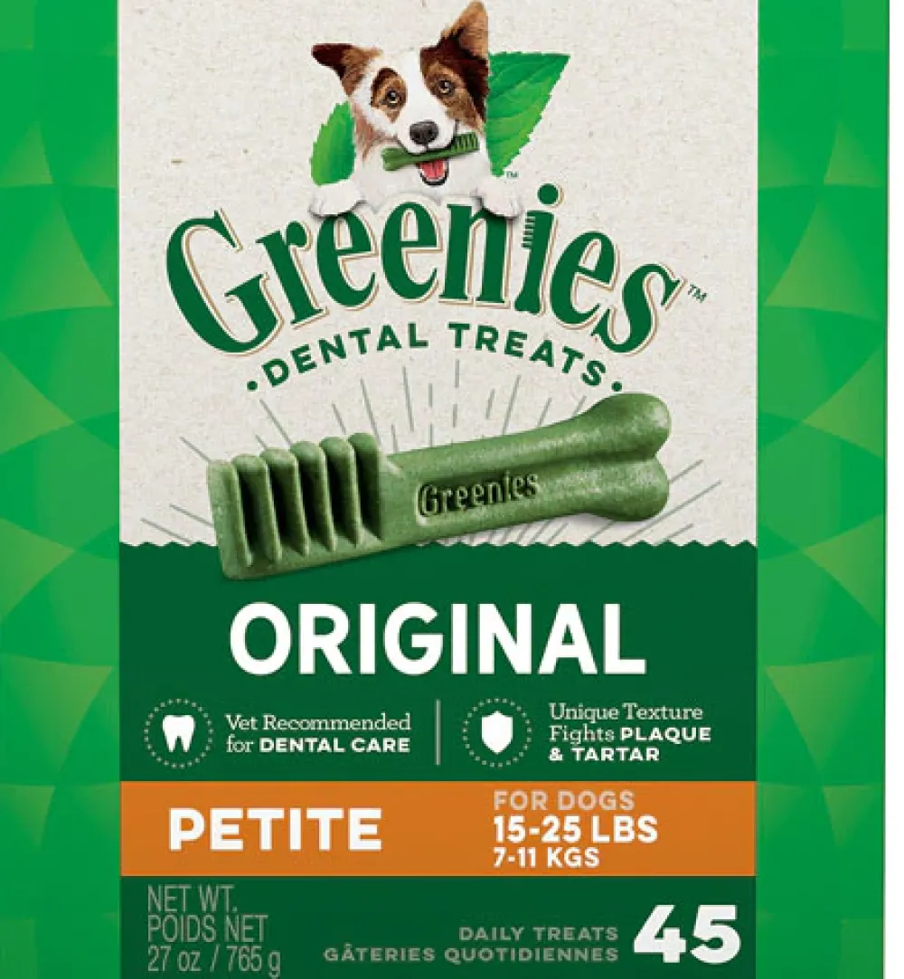 Greenies Dental & Hard Chews^Original Petite Dental Dog Treats, 27-oz, 45-count
