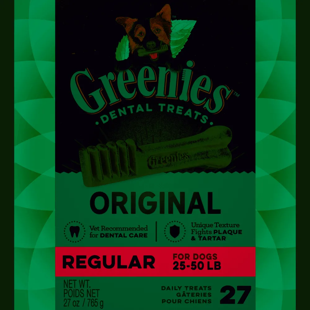 Greenies Dental & Hard Chews^Original Regular Dental Dog Treats, 27-oz, 27-count