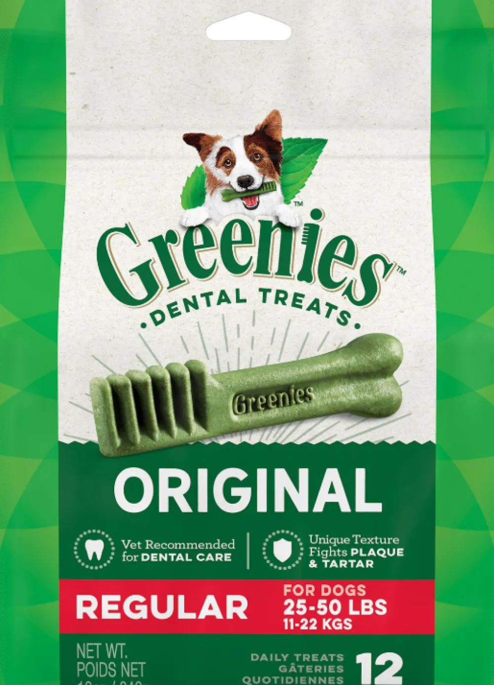 Greenies Dental & Hard Chews^Original Regular Dental Dog Treats, 12-oz, 12-count