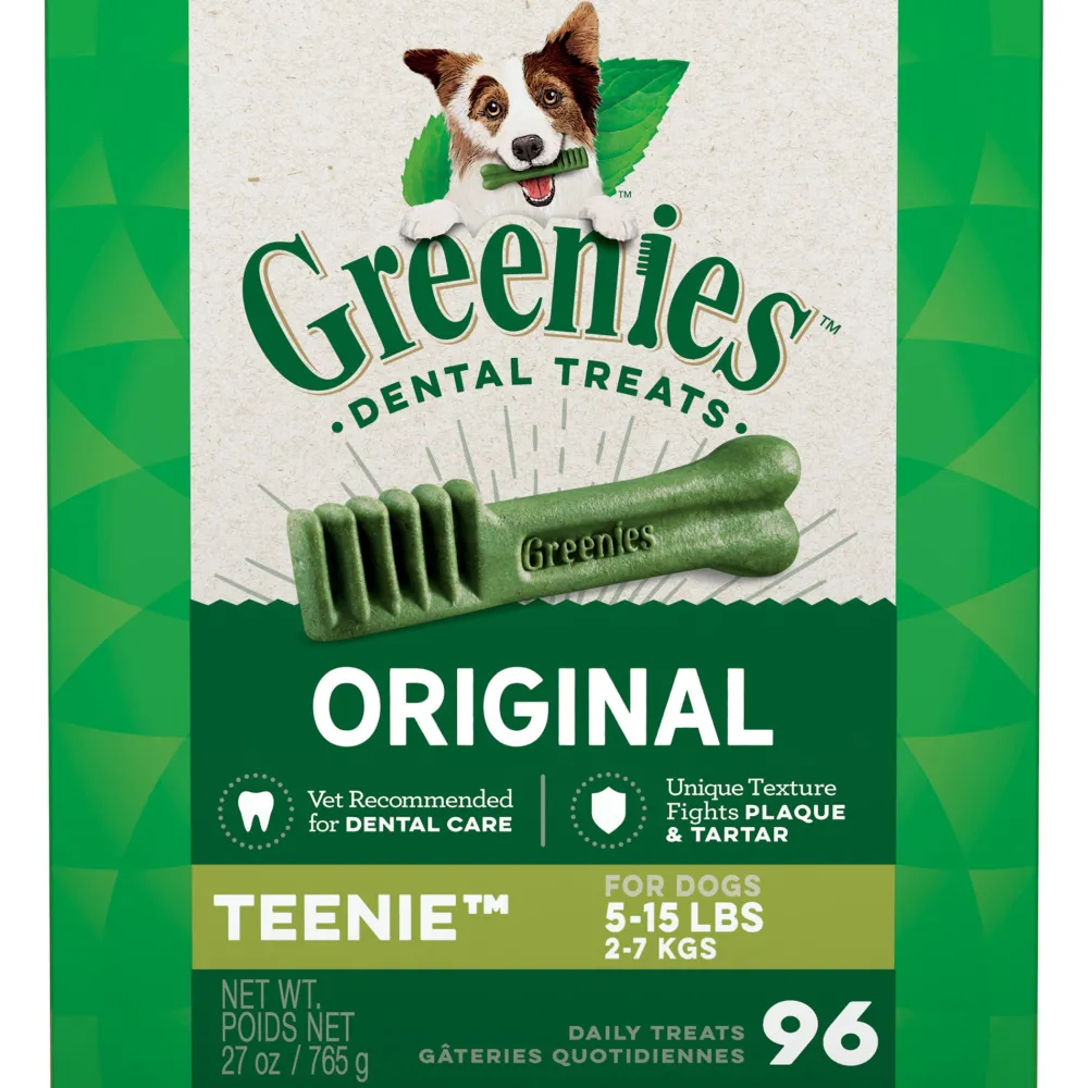 Greenies Dental & Hard Chews^Original Teenie Dental Dog Treats, 27-oz, 96-count