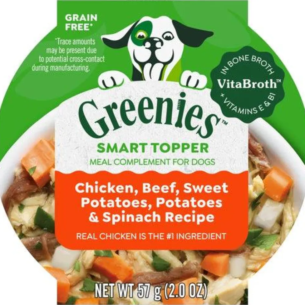 Greenies Food Toppings^Smart Topper Chicken, Beef, Sweet Potatoes, Potatoes & Spinach Grain-Free Dog Food Topper, 2-oz