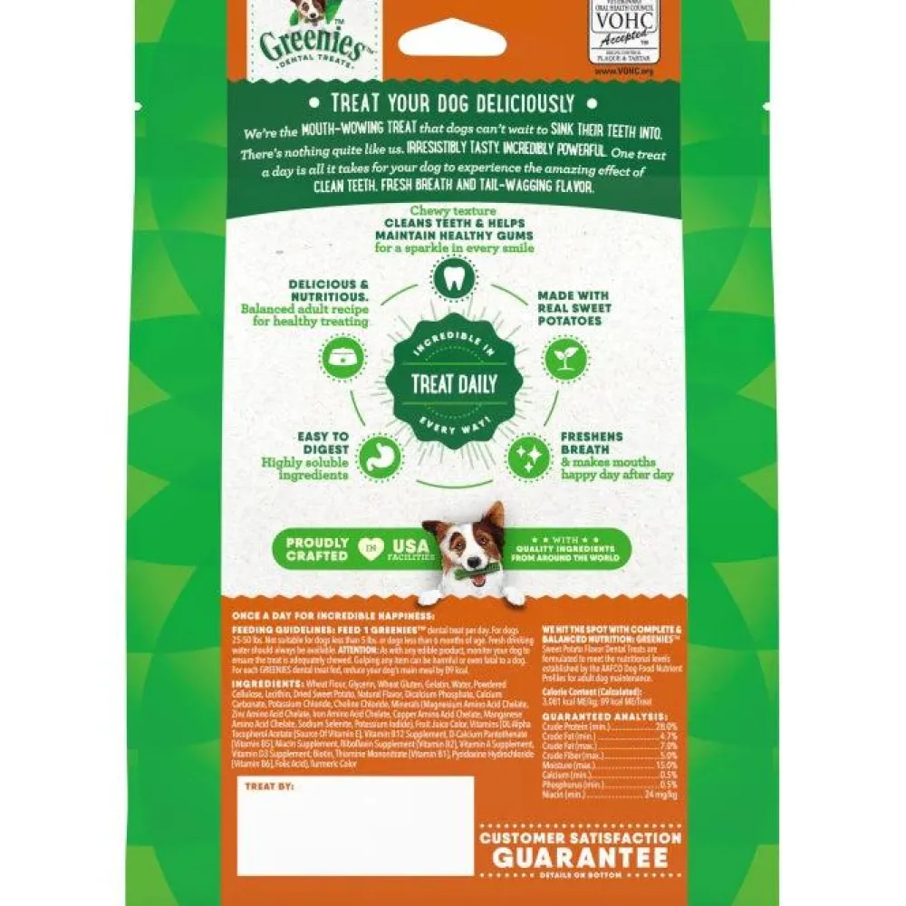 Greenies Dental & Hard Chews^Sweet Potato Flavored Regular Dental Dog Treats, 12-count, 12-oz