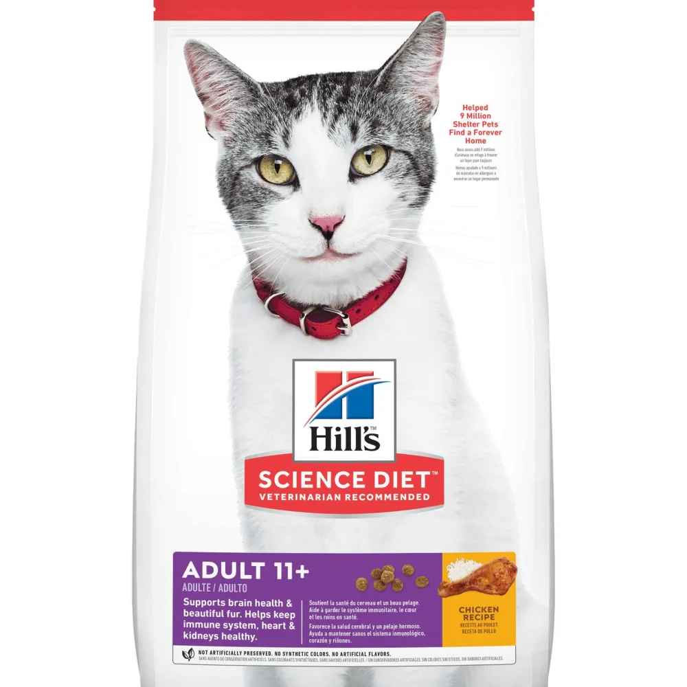 Hill's Science Diet Dry Food^Adult 11+ Chicken Dry Cat Food, 3.5-lb