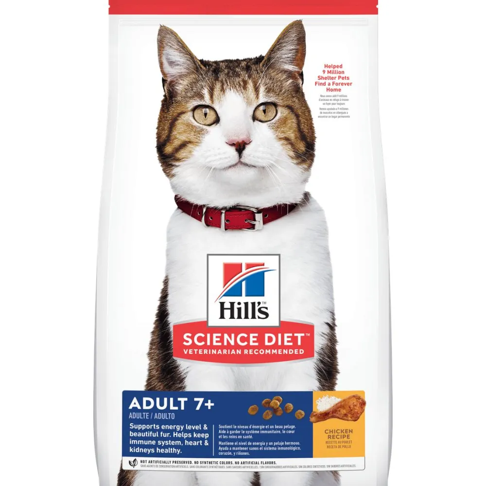 Hill's Science Diet Dry Food^Adult 7+ Chicken Dry Cat Food, 4-lb