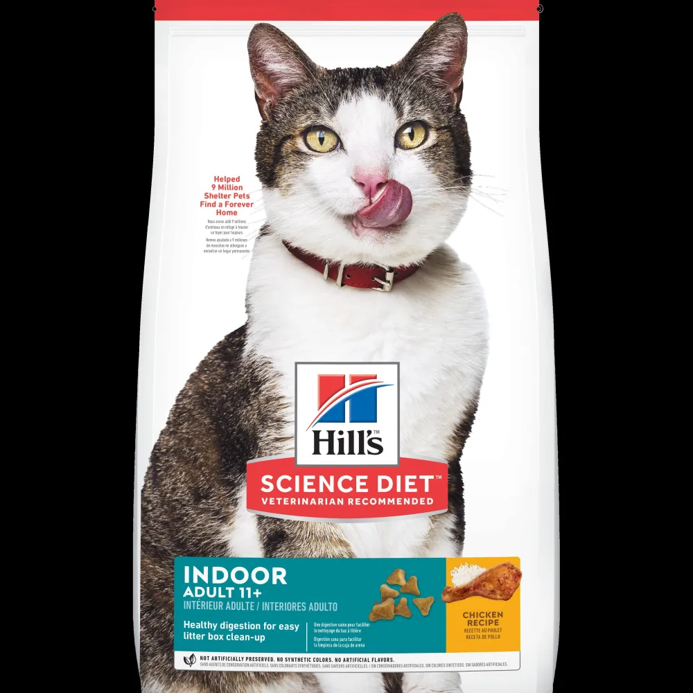 Hill's Science Diet Dry Food^Adult 11+ Indoor Chicken Dry Cat Food, 3.5-lb