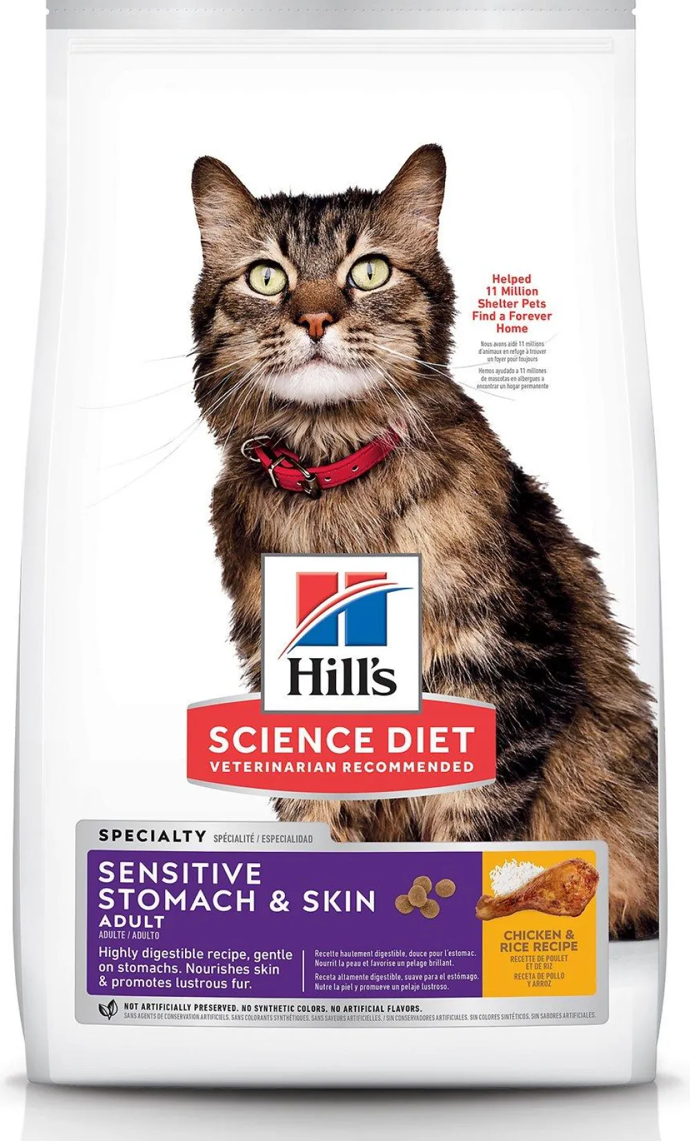 Hill's Science Diet Dry Food^Adult Sensitive Stomach & Skin Dry Cat Food, 3.5-lb