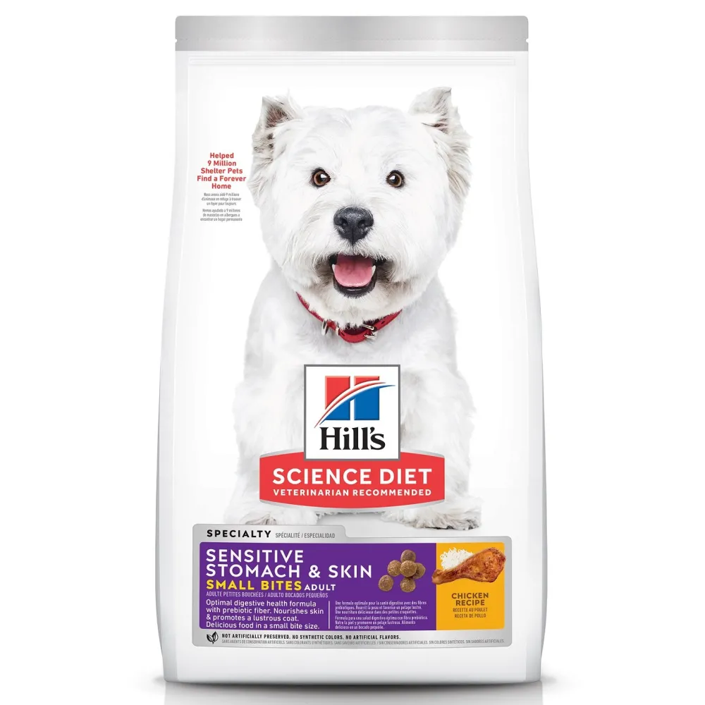 Hill's Science Diet Dry Food^Adult Sensitive Stomach & Skin Small Bites Dry Dog Food, Chicken, 15-lb