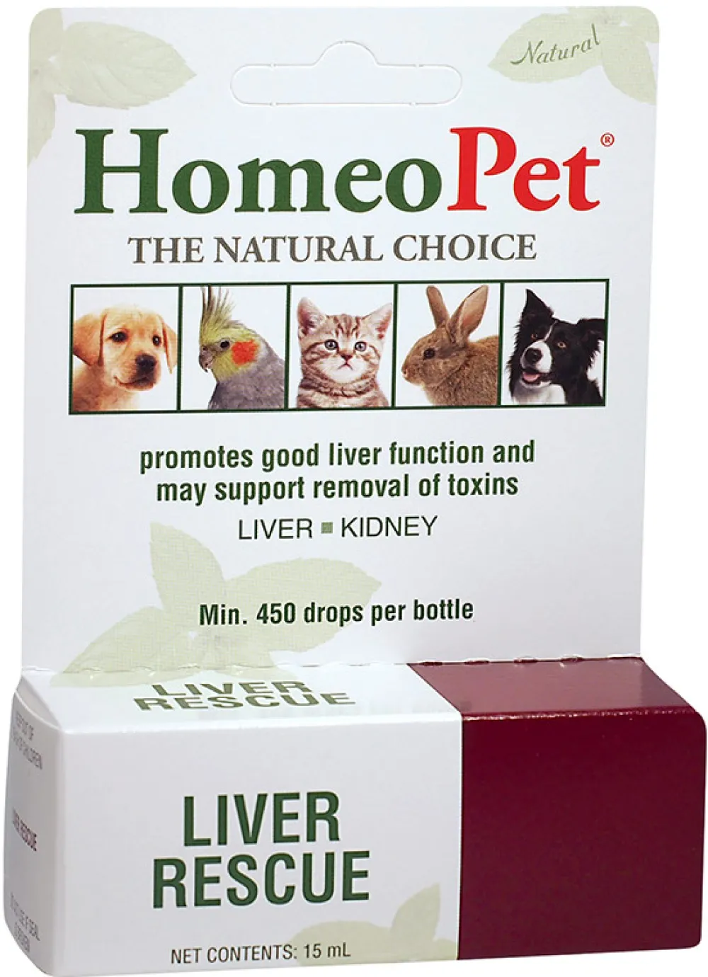 Homeopet Grooming & Health^Liver Rescue Dog, Cat, Bird & Small Animal Supplement, 450 drops