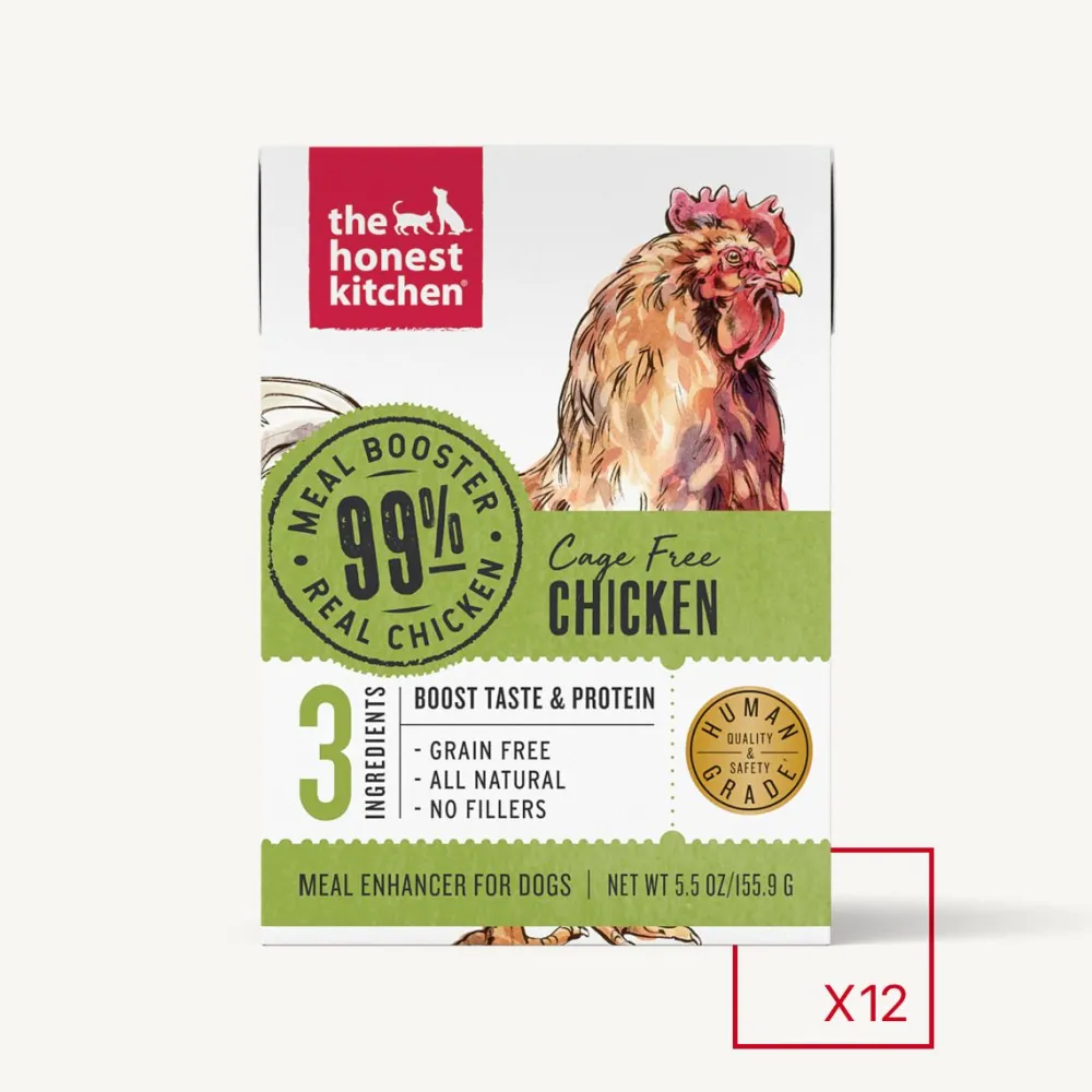 The Honest Kitchen Food Toppings^Honest Kitchen Grain-Free 99% Cage-Free Chicken Wet Dog Food Topper, 5.5-oz box