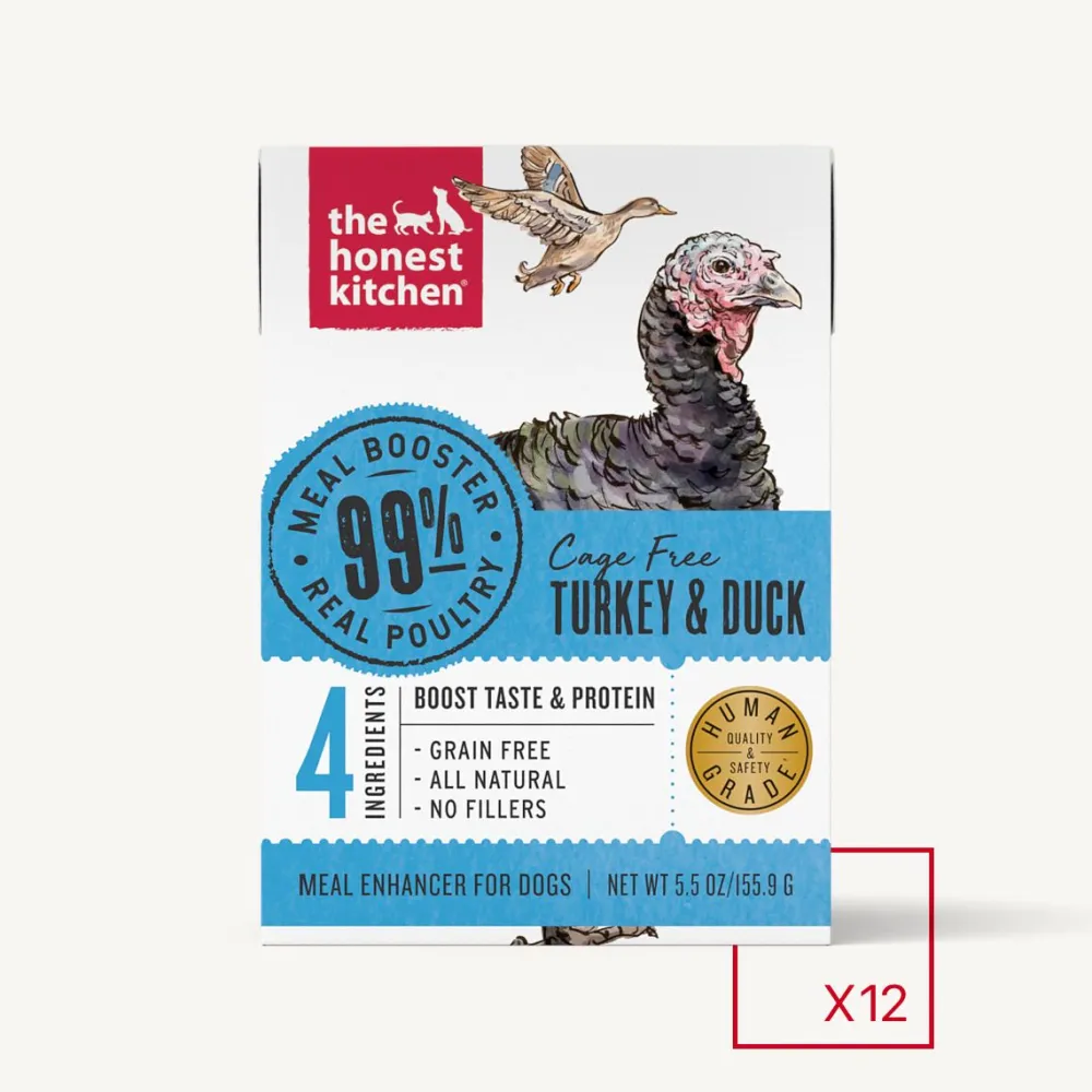The Honest Kitchen Food Toppings^Honest Kitchen Grain-Free 99% Cage-Free Turkey & Duck Wet Dog Food Topper, 5.5-oz box