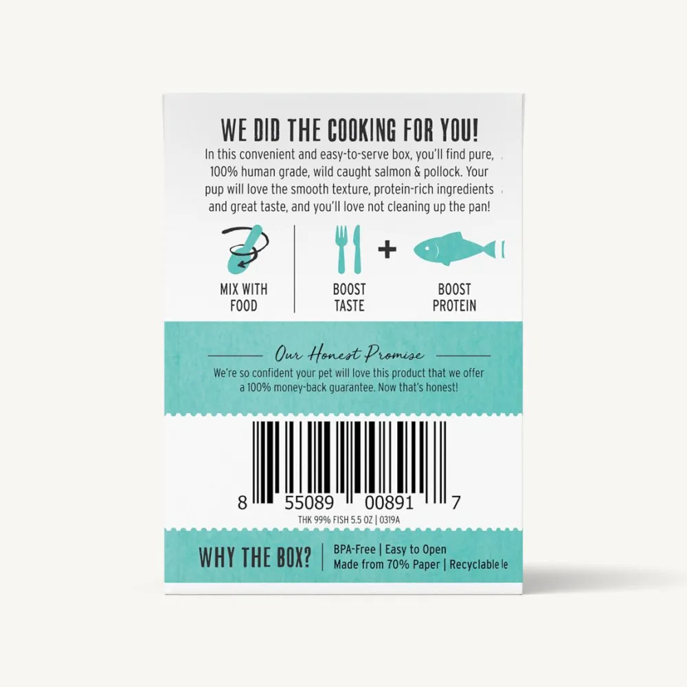 The Honest Kitchen Food Toppings^Honest Kitchen Grain-Free 99% Wild-Caught Salmon & Pollock Wet Dog Food Topper, 5.5-oz box