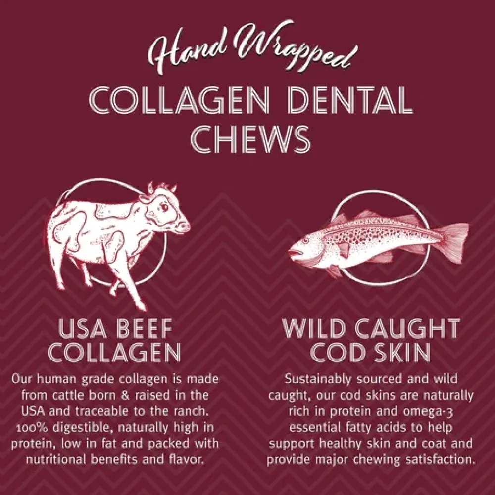 Icelandic+ Dental & Hard Chews^Beef Collagen Dental Chews with Cod Skin Dog Treat, 8-in, 1-count [DISPLAY]