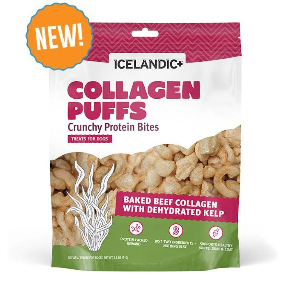 Icelandic+ Biscuits & Crunchy Treats^Beef Collagen Puffs with Kelp Dog Treats, 2.5-oz
