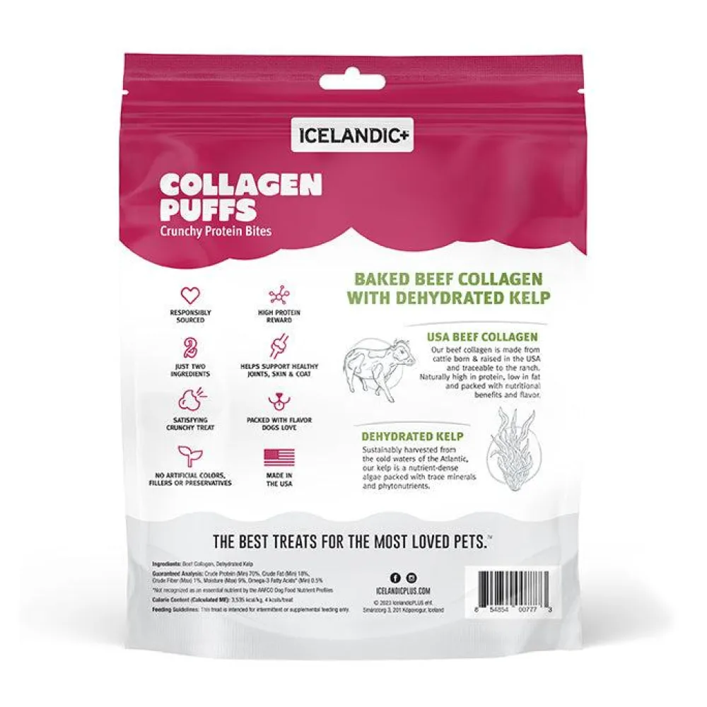 Icelandic+ Biscuits & Crunchy Treats^Beef Collagen Puffs with Kelp Dog Treats, 2.5-oz