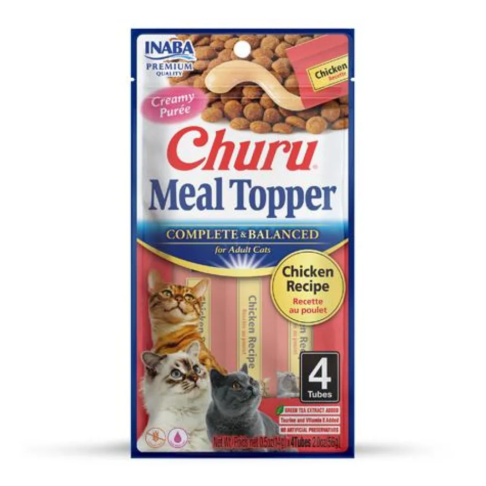 Inaba Food Toppings^Churu Meal Topper Chicken for Cats, 4-pk