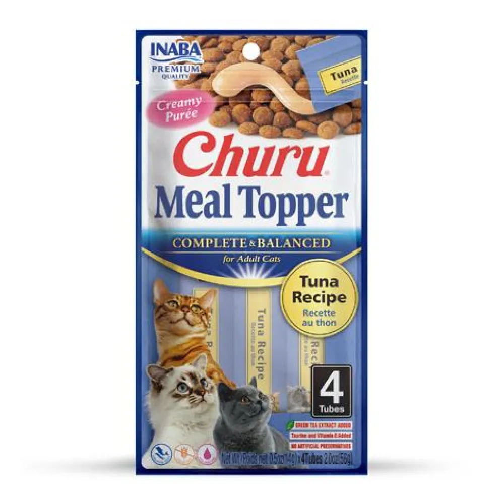 Inaba Food Toppings^Churu Meal Topper Tuna for Cats, 4-pk