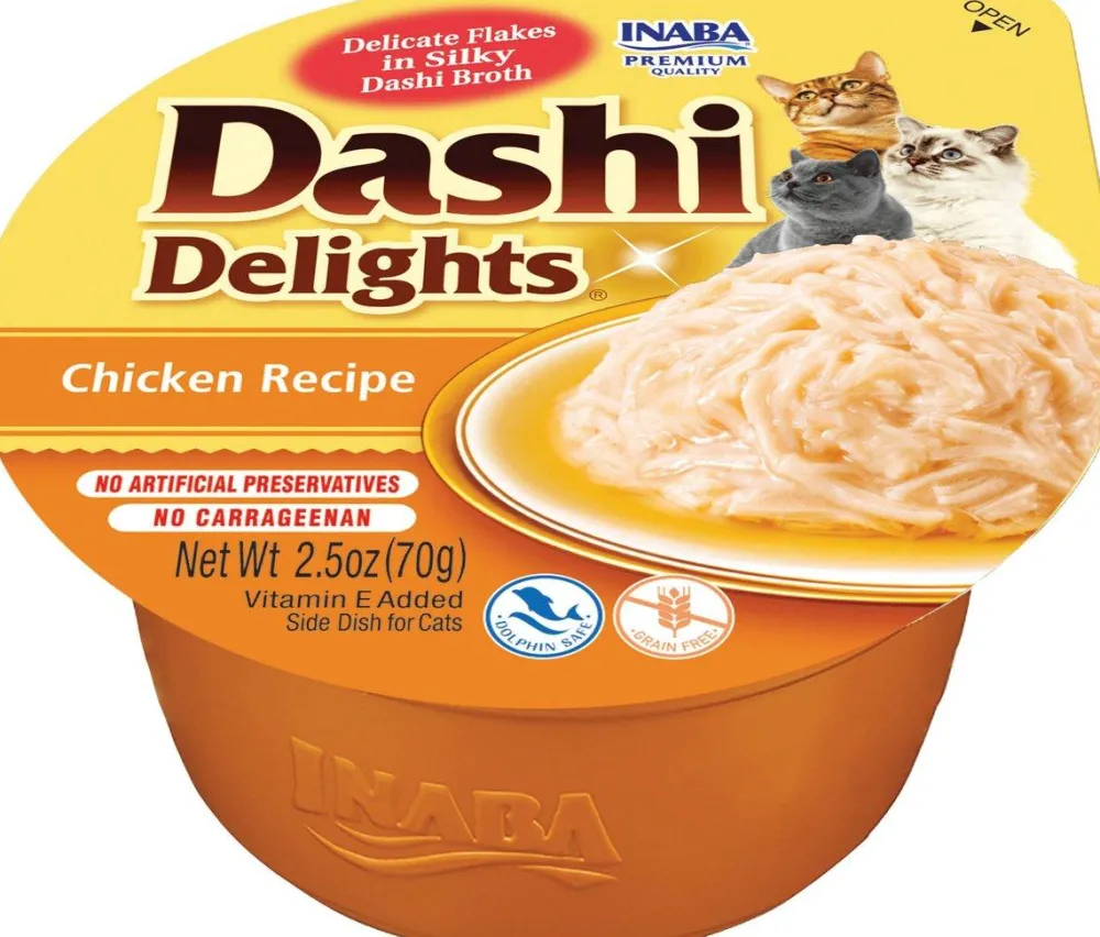 Inaba Food Toppings^Dashi Delights Chicken Cat Food Topper & Treats, 2.5-oz