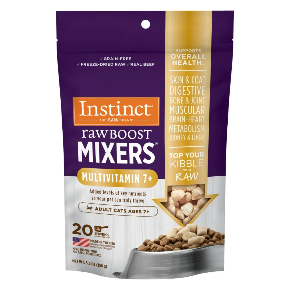 Instinct Food Toppings^Raw Boost Mixers Multivitamin 7+ Freeze-Dried Cat Food Topper, 5.5-oz