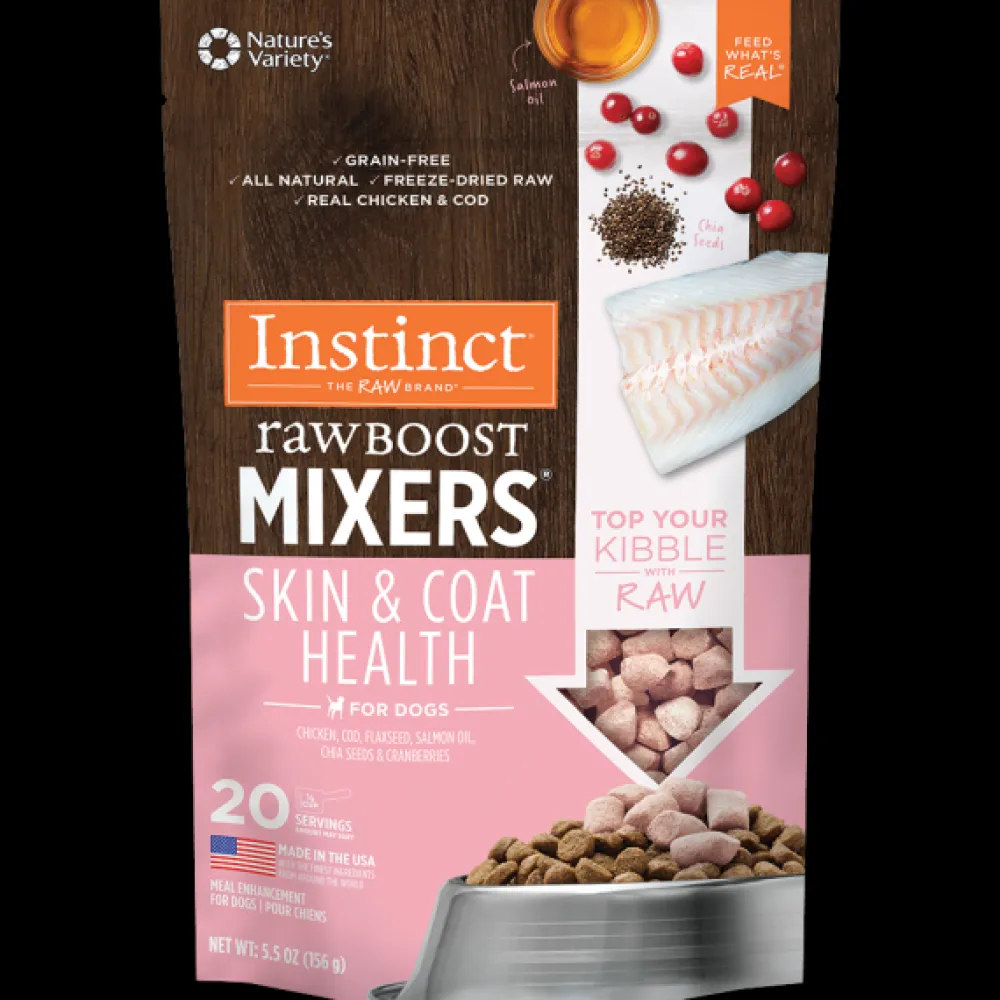 Instinct Food Toppings^Raw Boost Mixers Skin & Coat Health Freeze-Dried Dog Food Topper, 5.5-oz
