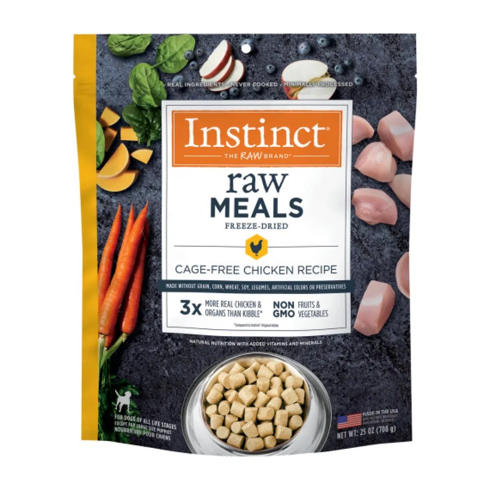 Instinct Freeze-Dried Food^Raw Meals Cage-Free Chicken Freeze-Dried Dog Food, 25-oz