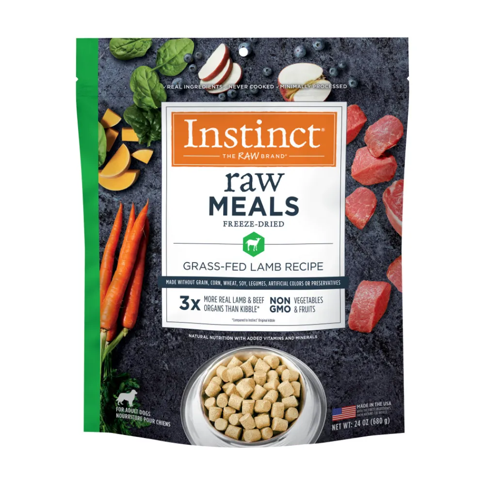 Instinct Freeze-Dried Food^Raw Meals Grass-Fed Lamb Freeze-Dried Dog Food, 24-oz