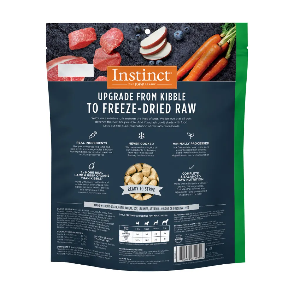 Instinct Freeze-Dried Food^Raw Meals Grass-Fed Lamb Freeze-Dried Dog Food, 24-oz